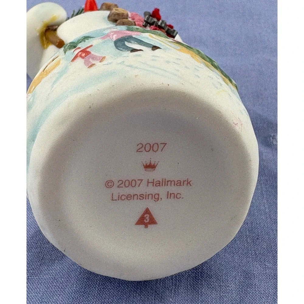 Hallmark Snowtop Lodge 2007 Colleen C. Evergreen Snowman Ornament No 3 QX7157
